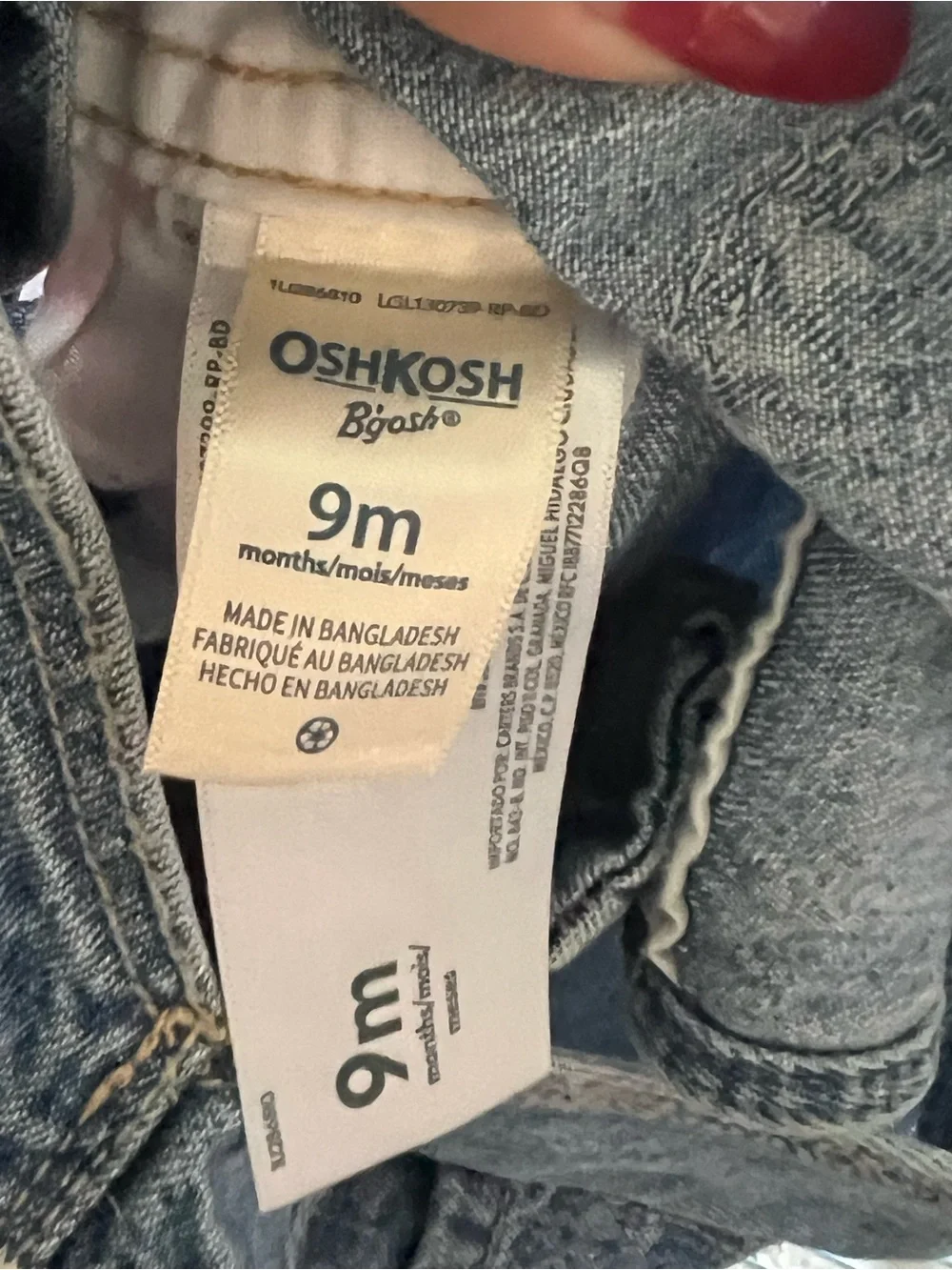 OshKosh B’gosh From The Vault  Floral Lined Denim Overalls 9M Cottagecore Baby